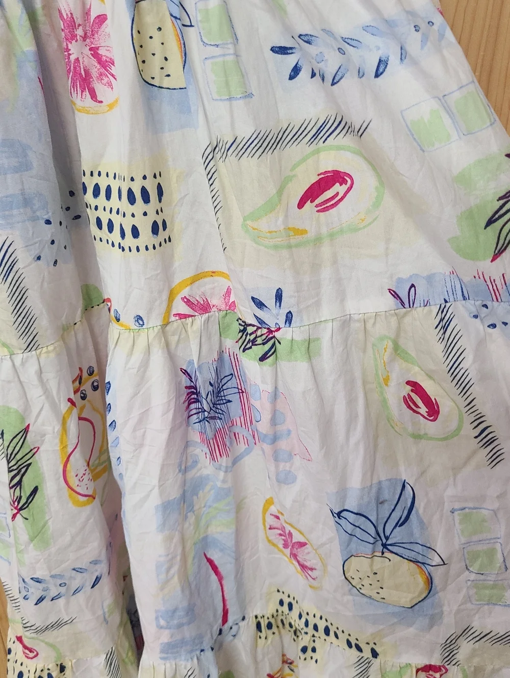 crown & ivy White With Colorful Fruit Dress 100%cotton - Picture 5 of 10